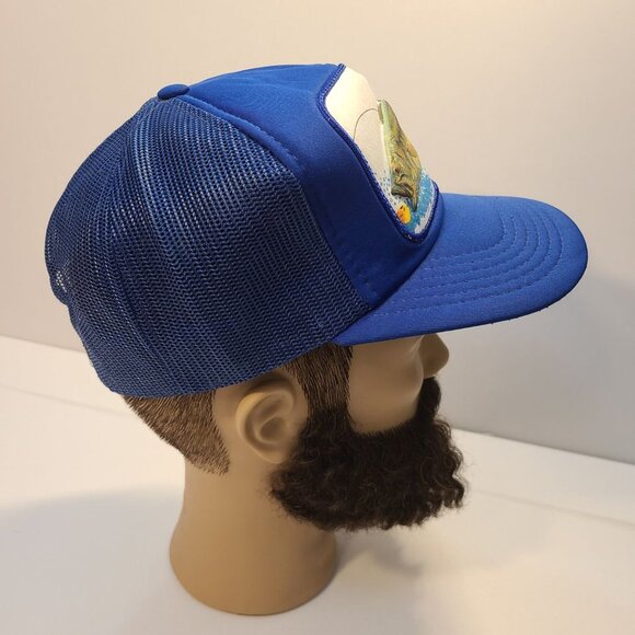 Vintage 90s Trucker Hat Fishing Patch Foam/ Mesh Adjustable Hat - Picture 4 of 7